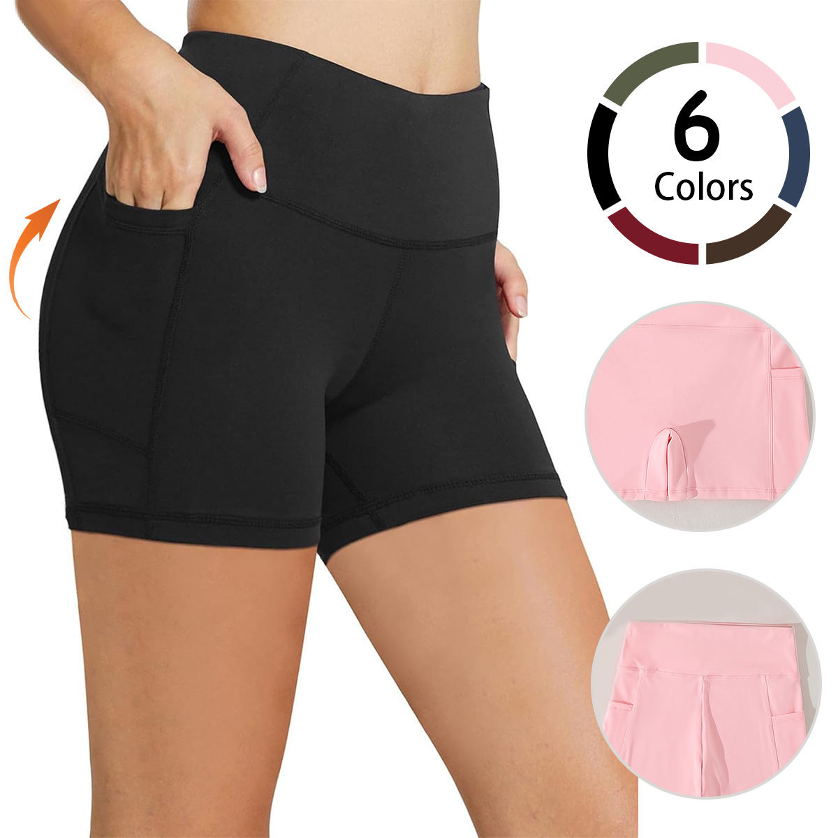 Womens Quick-Drying Yoga Outfit With Pockets Outdoor Running And Fitness Shorts