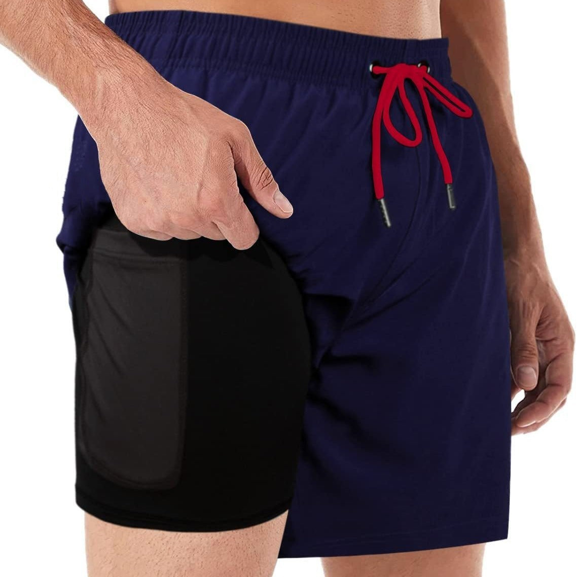 Swim Trunks With Compression Liner 2-in-1 For Casual And Fitness Use