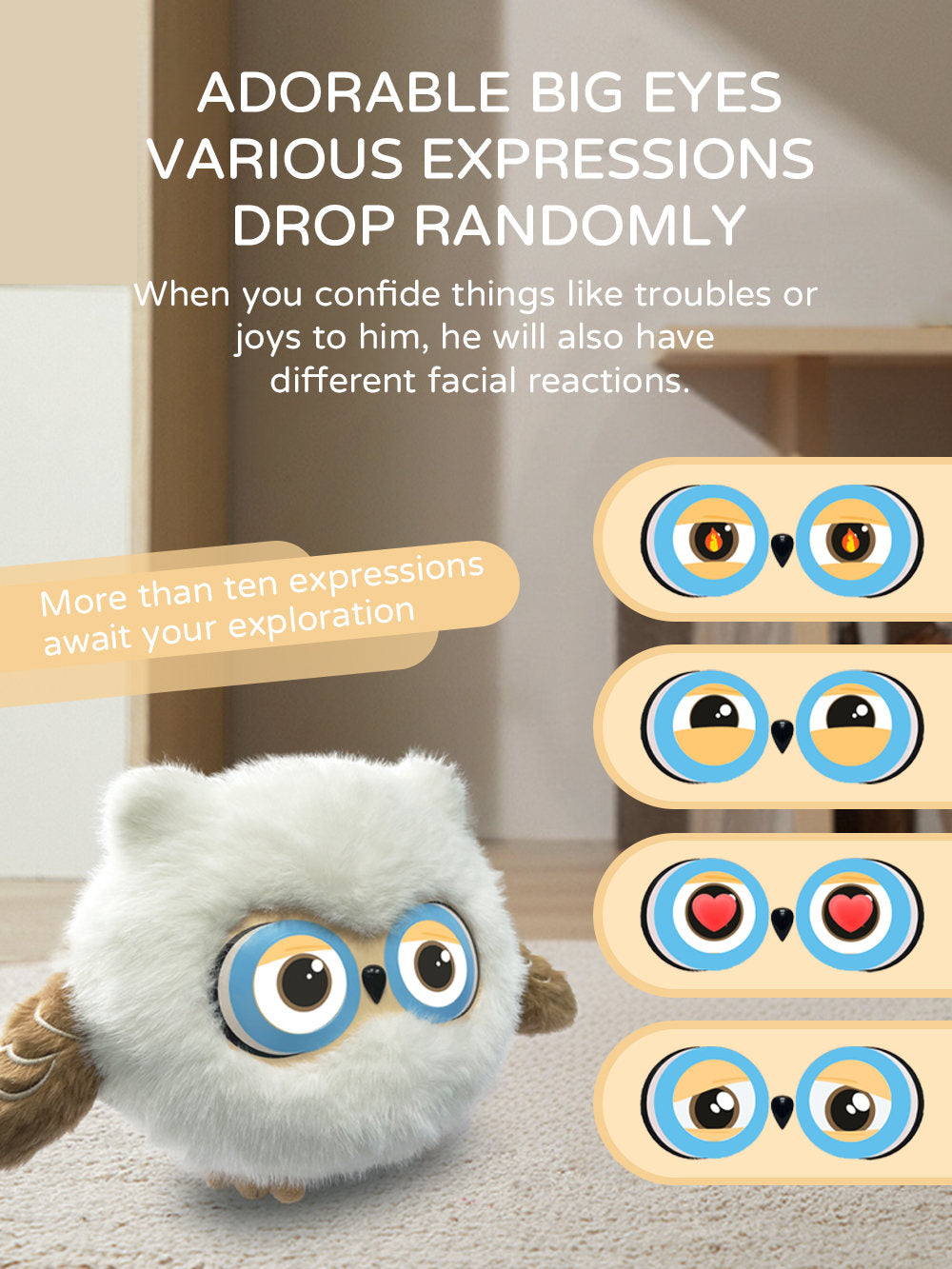 AI Intelligent Dialogue, Fast Response, Plush Owl Toys Accompany Children In Early Childhood Education, Interactive Plush Toys Accompany Children