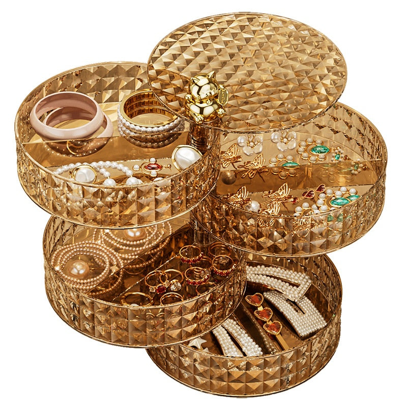 Fruit Plate Makeup Storage Box Student Household Dormitory Rotating Jewelry Organizing Rack
