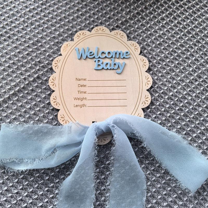 Baby Birth Keepsake Wooden Home Decor Ornament DIY Nursery Decoration