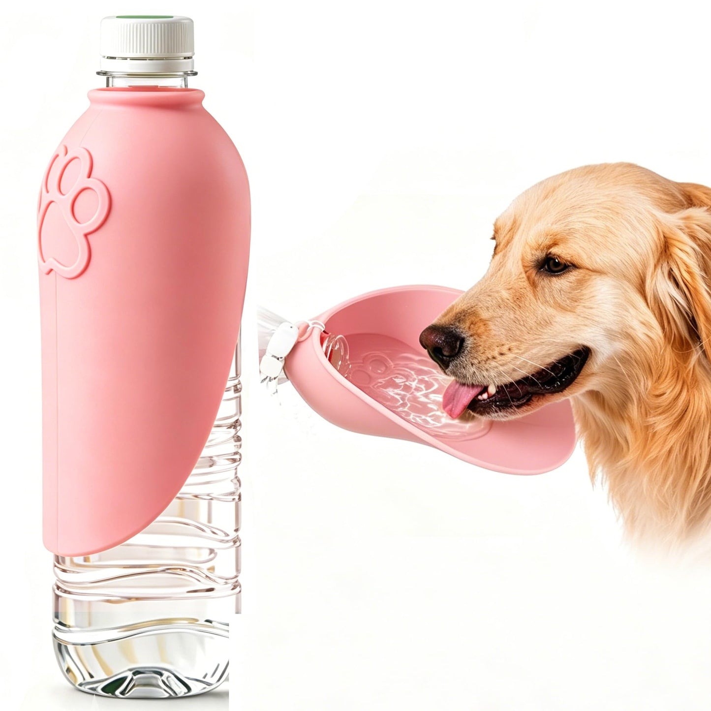 Portable Dog Water Bottle Attachment, Slip-On Pet Water Bowl For Walks  Silicone Dog Drink Dispenser, Fits Standard Water Bottles,Ideal For Daily Walks & Travel, Quick Rinse & Easy Setup
