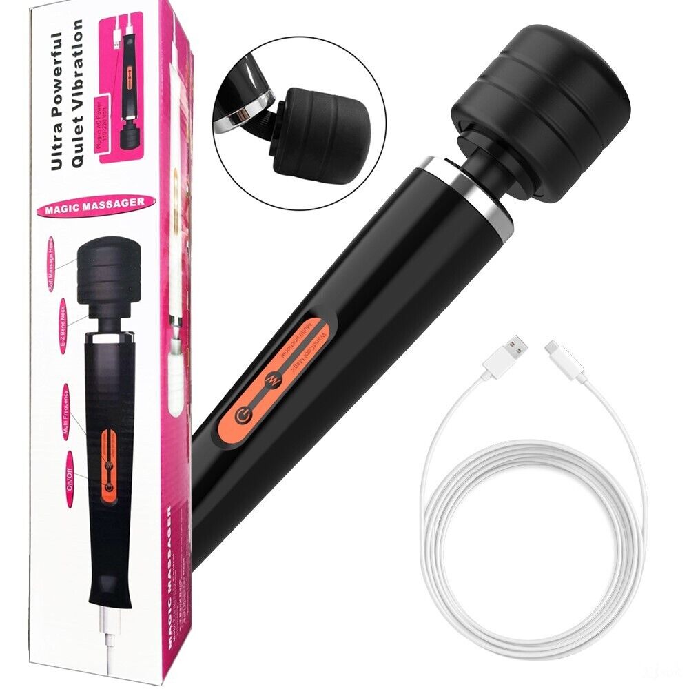 Body Wand Vibrating Massager USB Rechargeable 10 Modes Speed Pleasure Stick