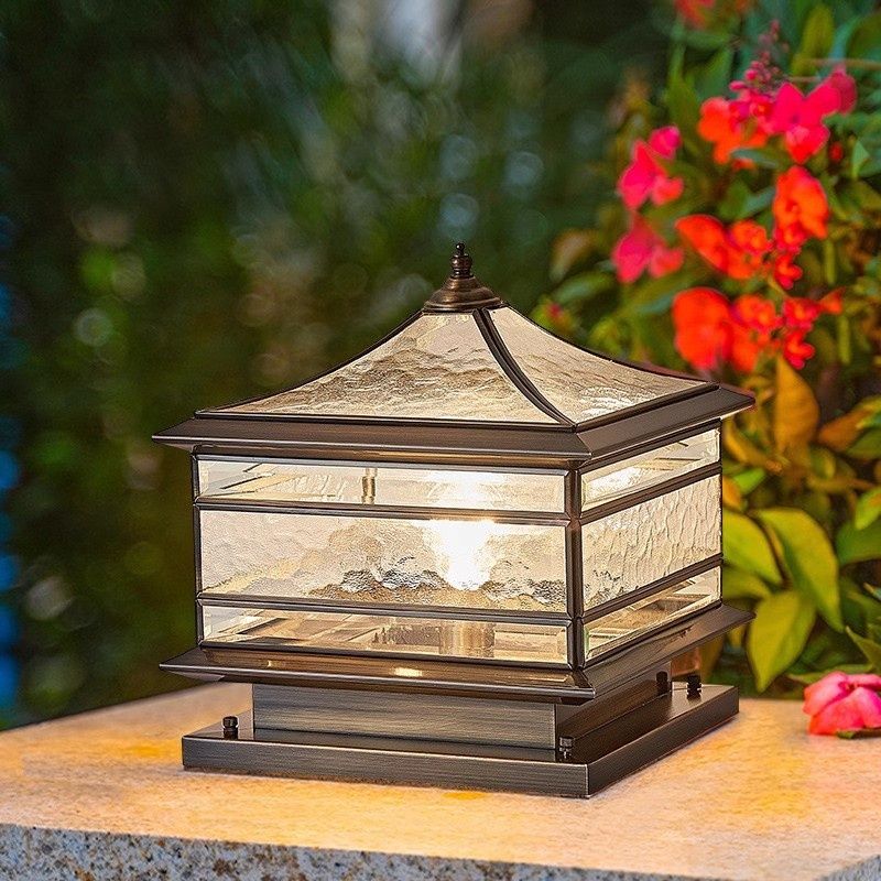 All-copper European-style Gatepost Light Courtyard Lamp Outdoor Waterproof