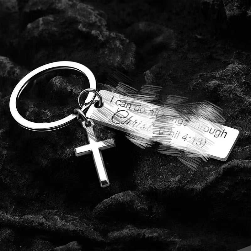 Best-selling Engraved Jewelry Cross Keychain For Bags