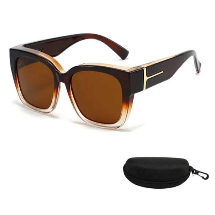 Korean-style Oversized Myopia Glasses With A Leopard Print For A Premium Look