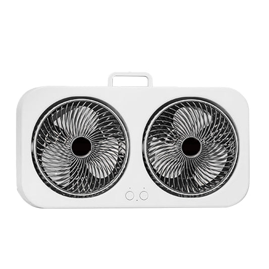 Tabletop Dual Fan USB Rechargeable Silent Air Circulation Fan With Brushless Motor Multi Speed Control For Home Dormitory Black