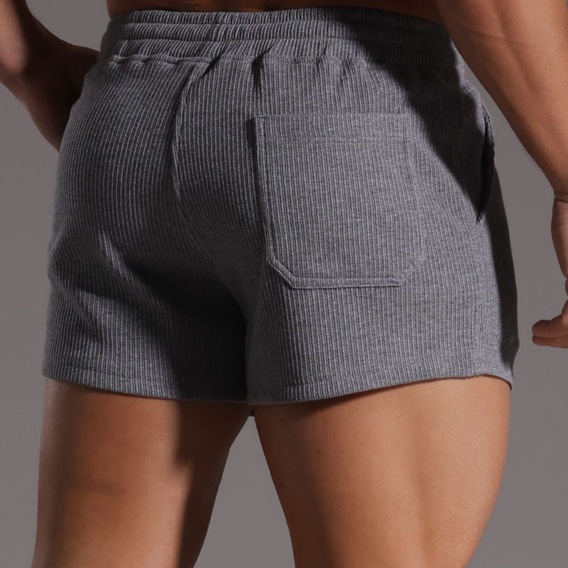 Mens Super-Short Vertical-Stripe Shorts Cozy For Home Wear