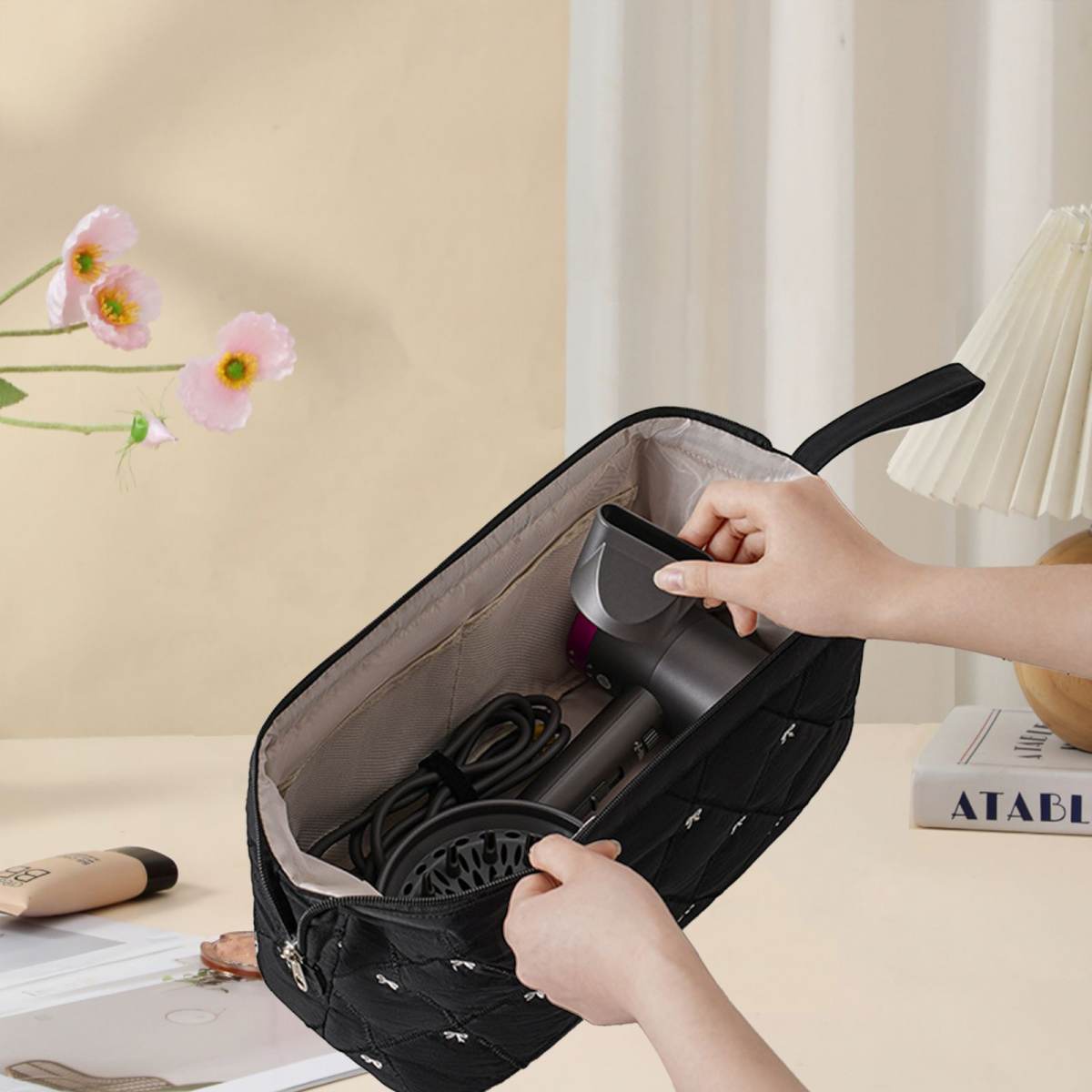 Multi-Function Storage Bag For Curling Irons And Hair Dryers