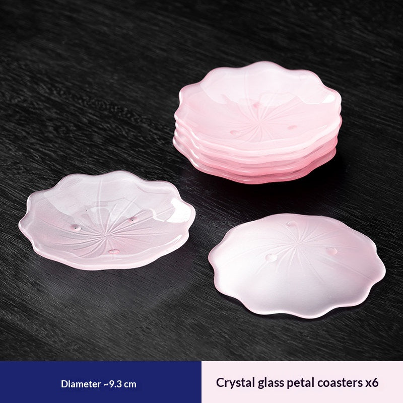 Shangqi Glazed Glass Peony Tea Cup, Fresh And Chic
