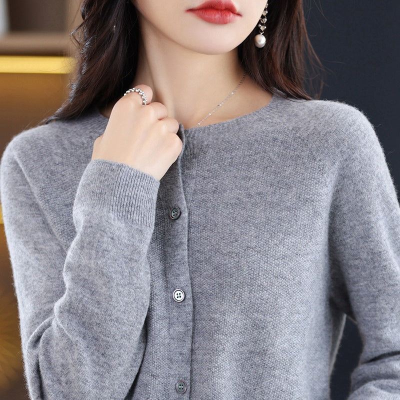 Osmanthus Needle Knit Cardigan For Women New AutumnWinter Korean-Style Design