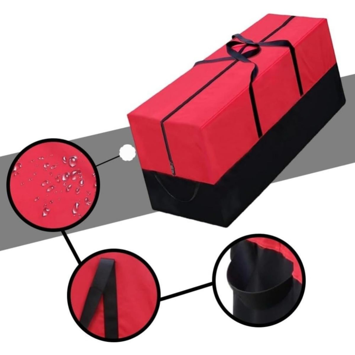 Christmas Tree Waterproof Storage Bag, Christmas Tree Bag, Storage Box, Christmas Tree, 168 Cm X 49 Cm X 70 Cm, Black And Red Carry Bags And Packages