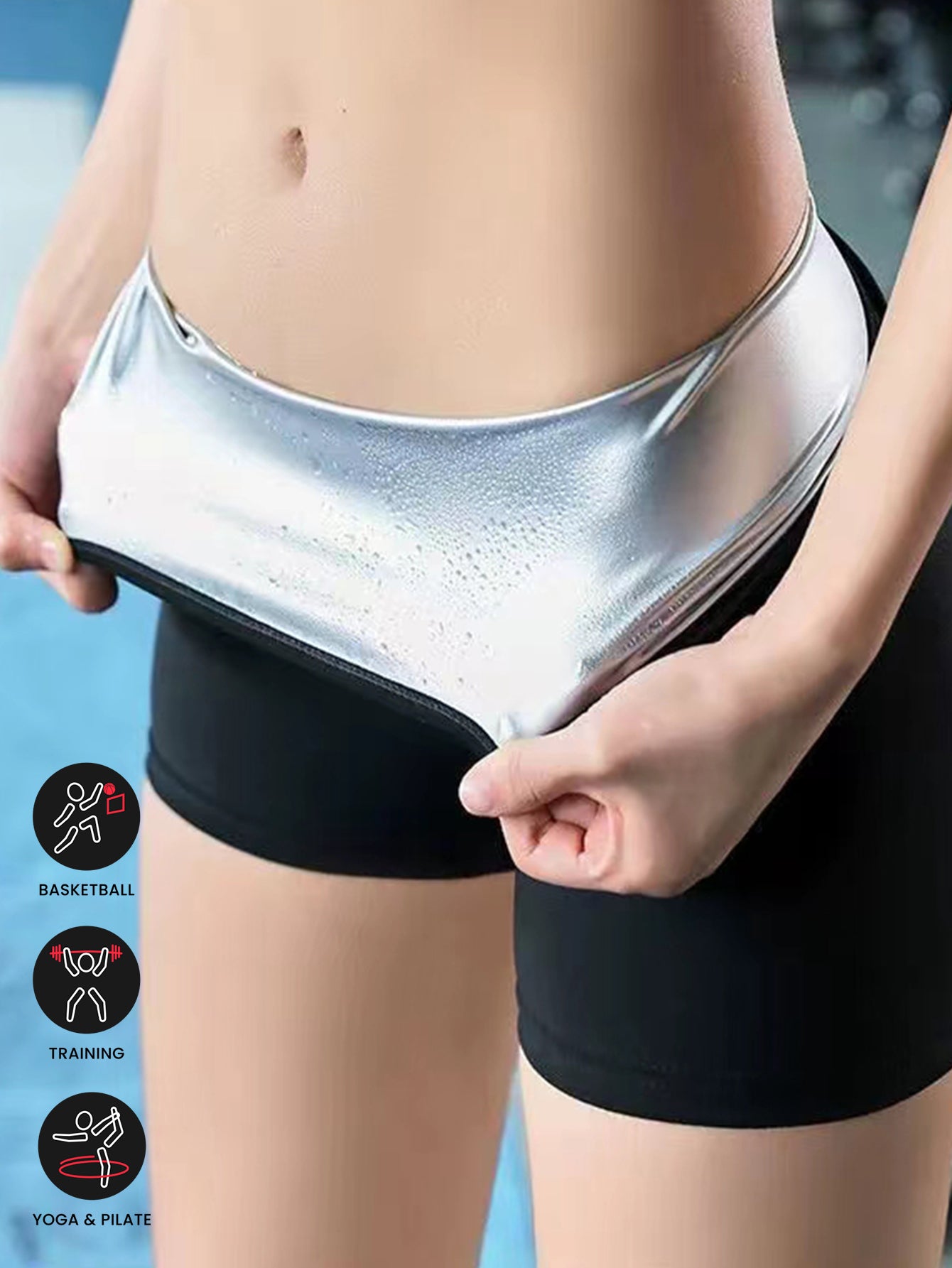 Sauna Sweat Shorts Pants Compression Workout Gym Exercise Waist Trainer Body Shaper Thighs Tummy Control