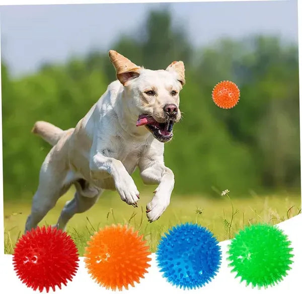 Petizer 3-Pack 3.5' Squeaky Dog Toy Balls, Floating Dog Pool Balls, Spiky Dog Balls Water Toys, Durable Interactive Fetch Toys For Puppy, Dog Chew Toys For Teething (3.5", Medium/Large Dog)