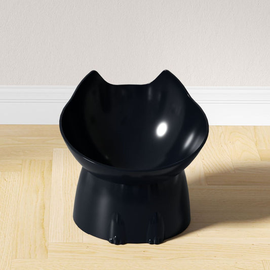Elevated, Tip-resistant Plastic Pet Bowl With A Sloped Spout To Support The Neck