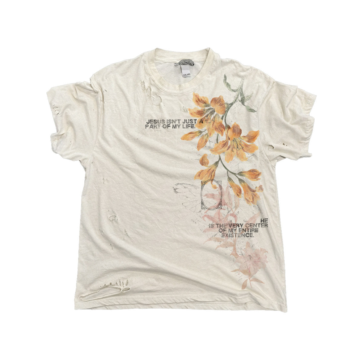 Washed-out Distressed Look Edgy Vintage Styling American-style Short Sleeve