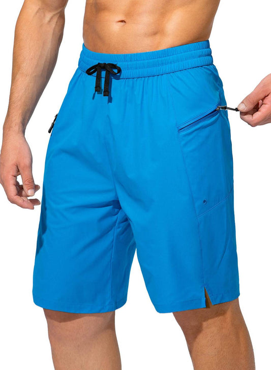 Summer Men's Beach Shorts With Quick Drying Pockets And Drawstring, Loose Outdoor Leisure And Fitness Five Point Shorts