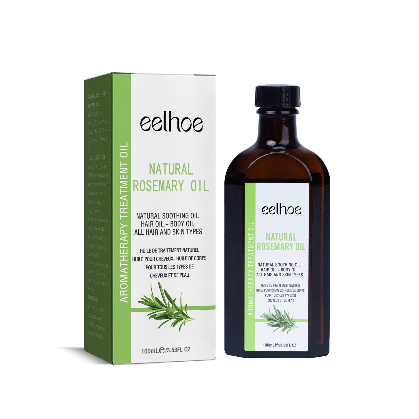 EELHOE Rosemary Essential Oil For Hair Care, Anti-Frizz, Long Lasting, Soft Stay, Repair, Perm And Dye Hair Care