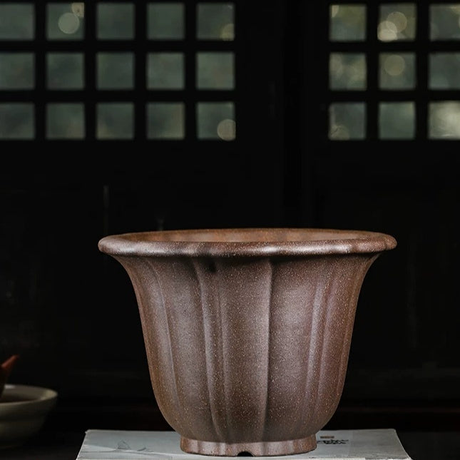 Purple Clay Orchid Pot Home Decorative Piece