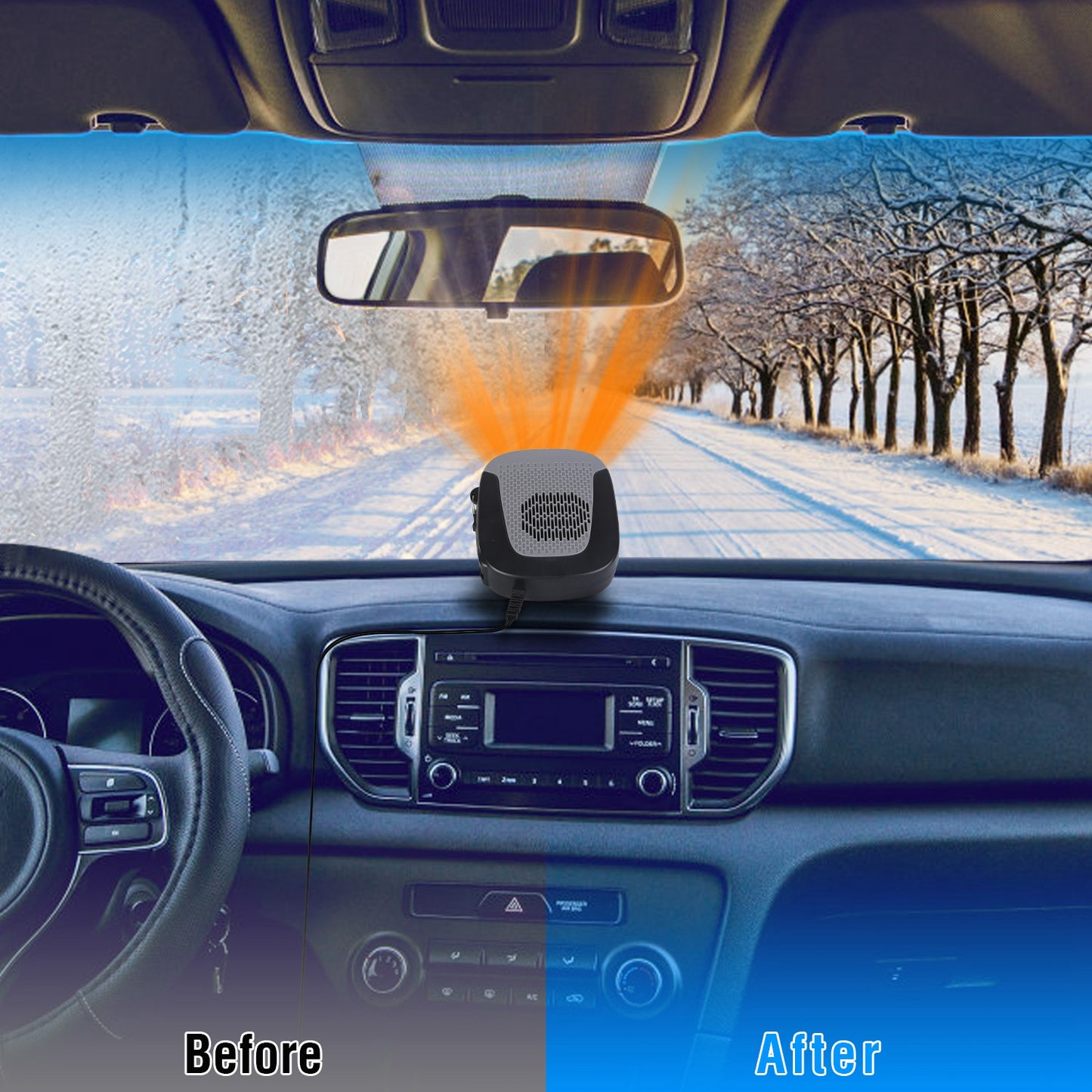 12V 150W Portable Car Auto Heater Heating Fan 2 In 1 Defroster Demister Windshield Heater Automotive Cooling Fan