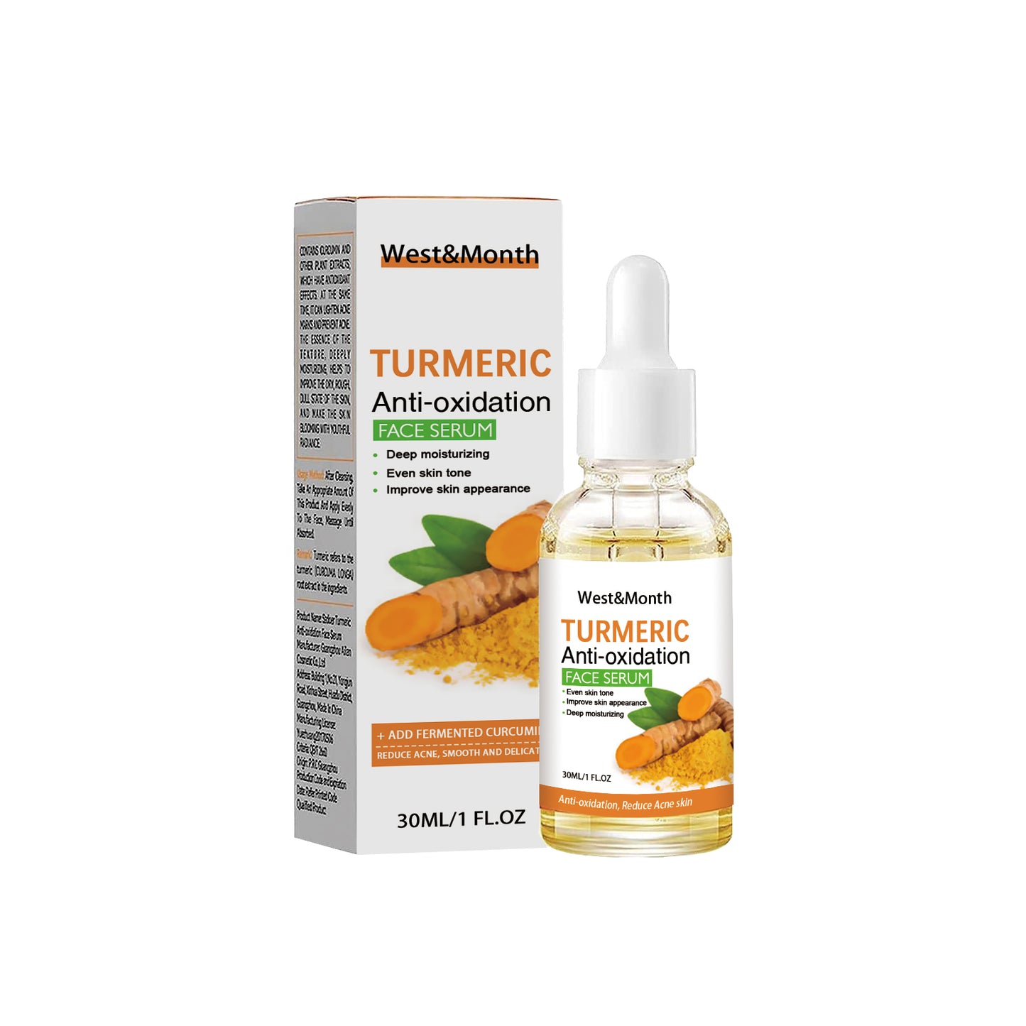 West&Month Turmeric Facial  , Moisturizing Lightening Spots, Acne Marks, Brightening Skin Essence