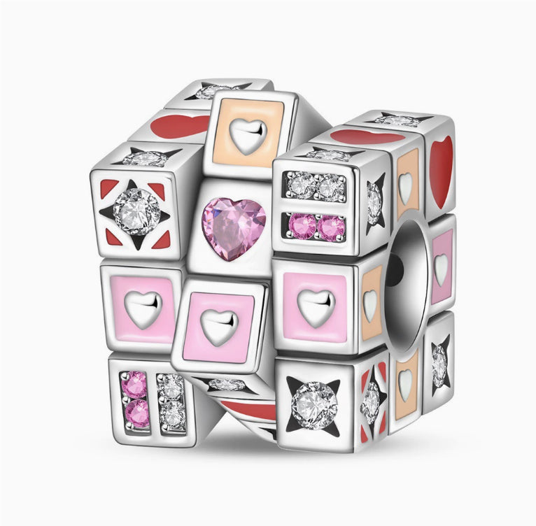 Love Cube Silver-Plated Beaded DIY Bracelet Accessories
