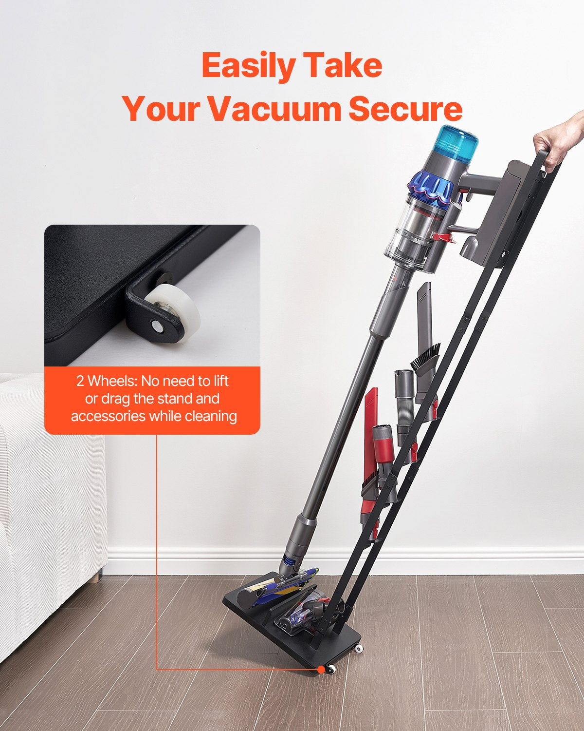 Vacuum Stand, Compatible With Dyson V6 V7 V8 V10 V11 V15, Stable Vacuum Stand Holder With Wheels For Dyson DC30 DC31 DC34 DC35 DC58 DC59 DC62 D74 Cordless Upright Vacuum Cleaners & Accessories