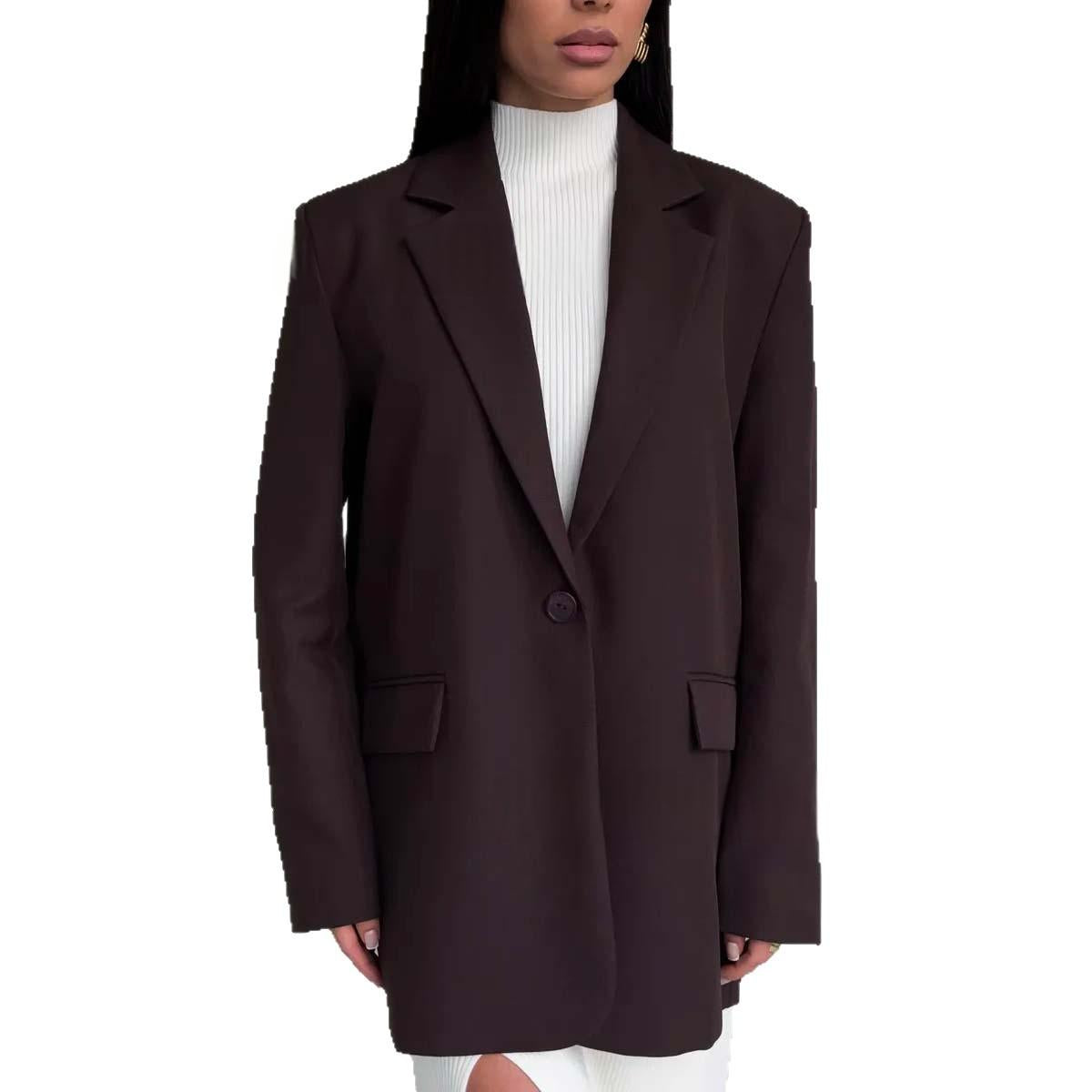 High-end Gray Elegant Blazer Korean-style Design