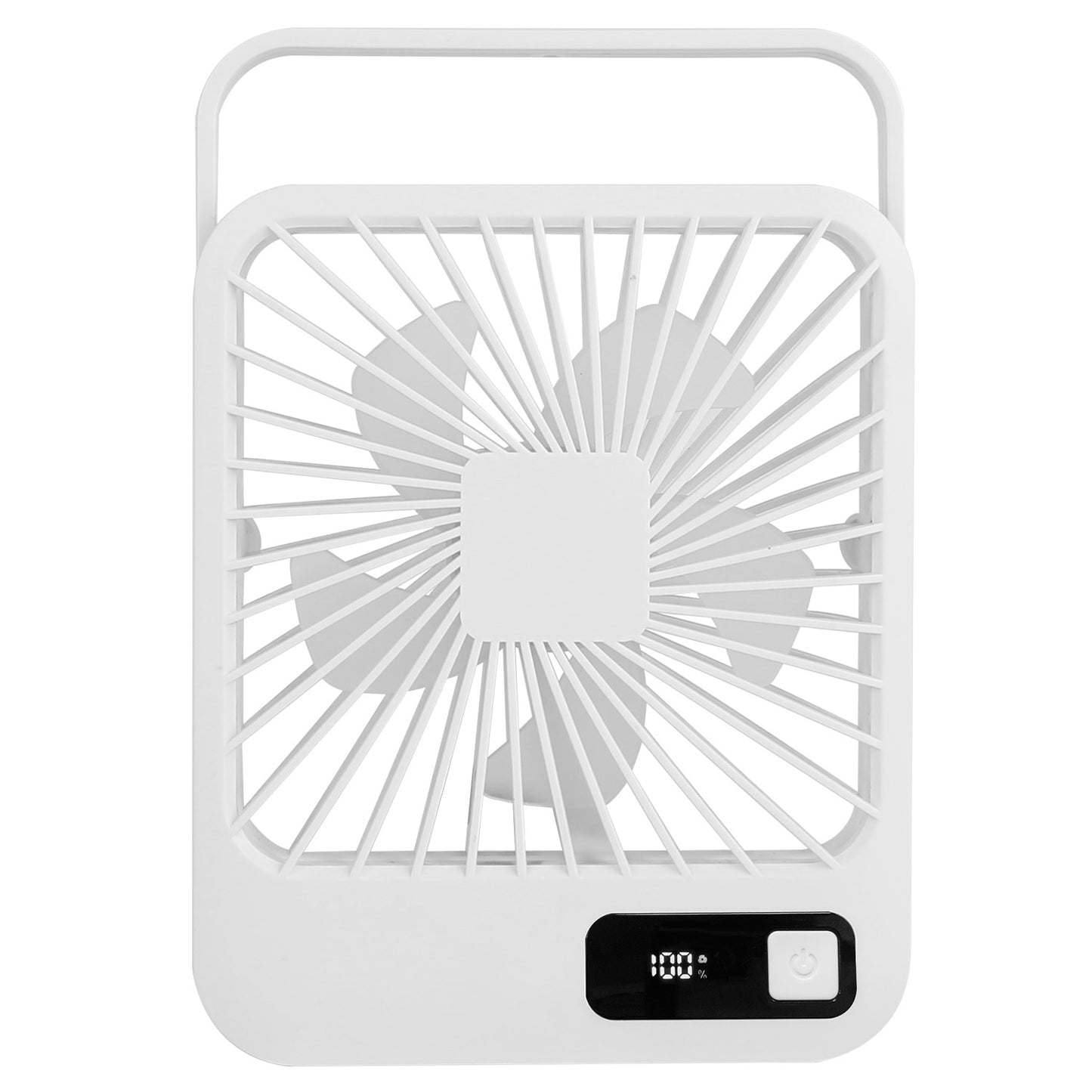 3 Colors Options -- 1Pc Mini Desktop Cooling Fan Rechargeable Battery Powered Personal Fan Speed Adjustment Strong Airflow Quiet Travel Fan With LCD Display For Home Office Travel