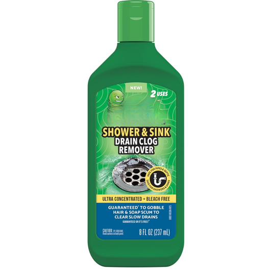 Ultra Concentrated Drain Clog Remover  Cleaner  Powerful Hair Grease  Soap Dissolver For Bathroom, Kitchen, Shower, Sink  Toilet Safe For Pipes Septic Systems