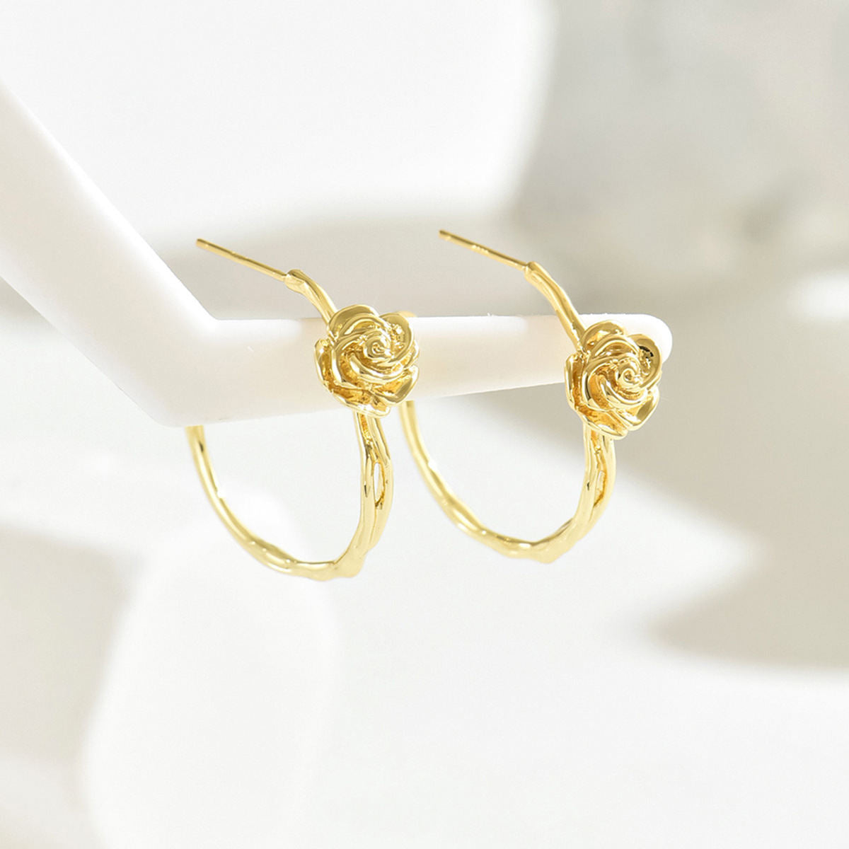 New Cross-border Mid-Ancient Style Women Stud Earrings, Fashion OL Japanese Korean Forest Floral Rose Design, Elegant Versatile Daily Ear Jewelry