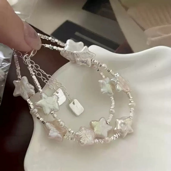 1pc 999 Sterling Silver Baroque Pearl Bracelet, Delicate Luxurious Style, Perfect For Daily Wear And Valentine's Gift