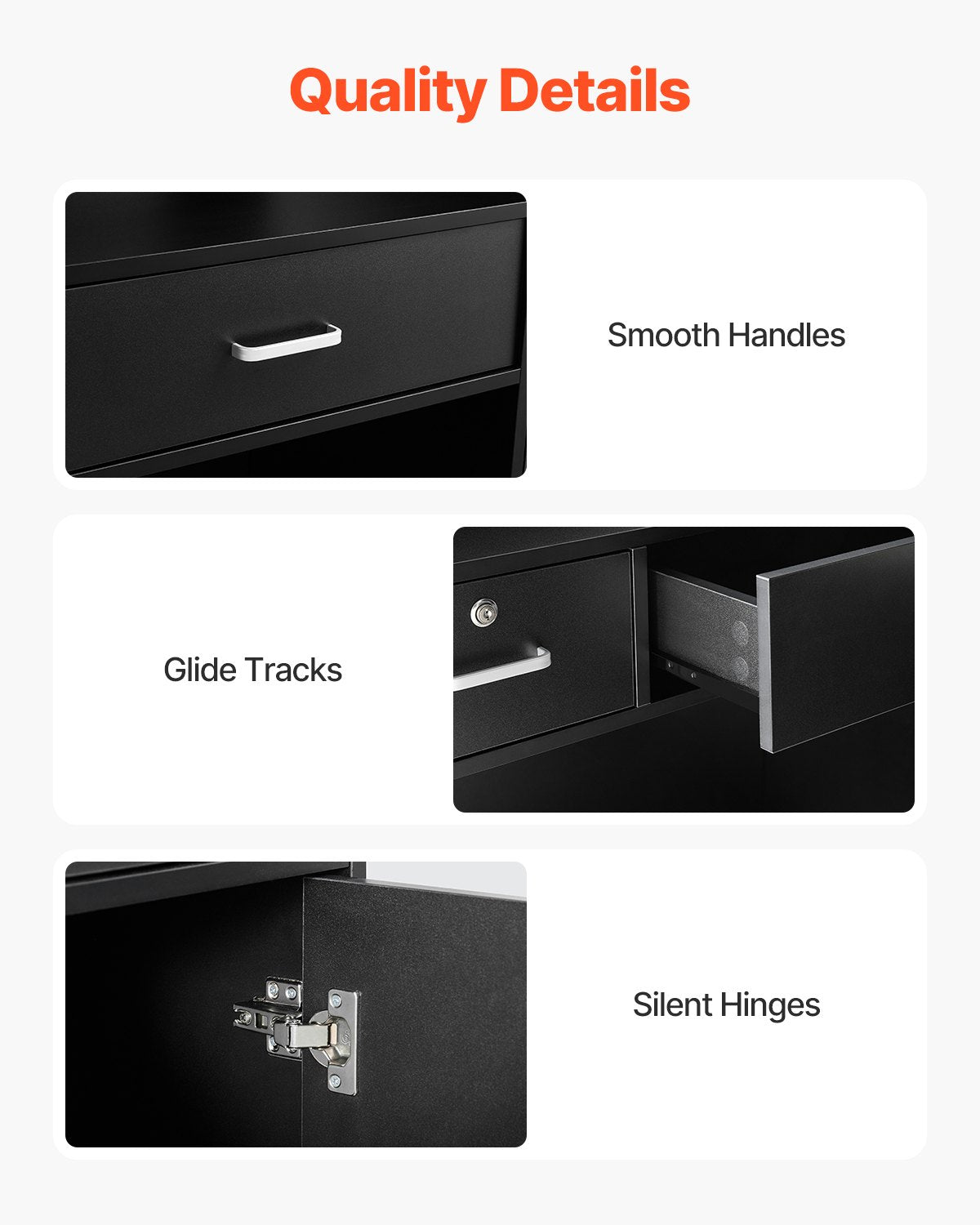 Reception Desk, 47 Inch Rectangular Front Counter Table, Office Reception Counter With Lockable Drawer And Storage Cabinet, For Checkout, Lobby, Beauty Salon And Office, Black
