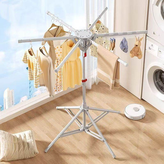 Balcony Home Small Folding Floor Standing Clothes Drying Rack