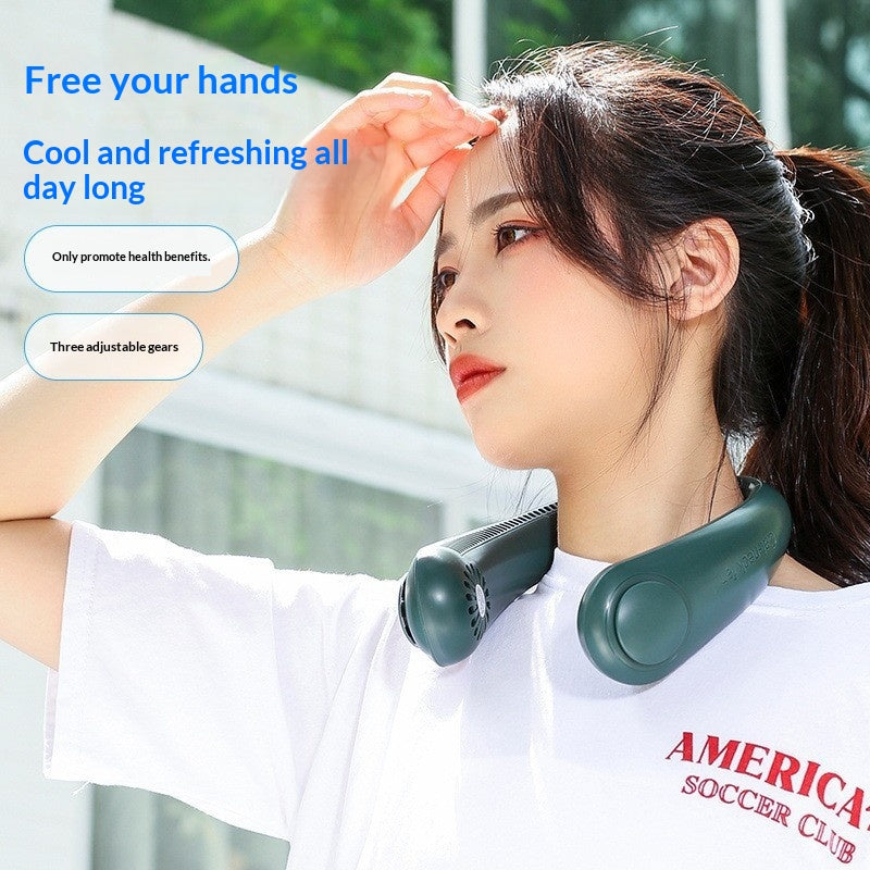Foldable USB-Charging Digital Display Neck Fan