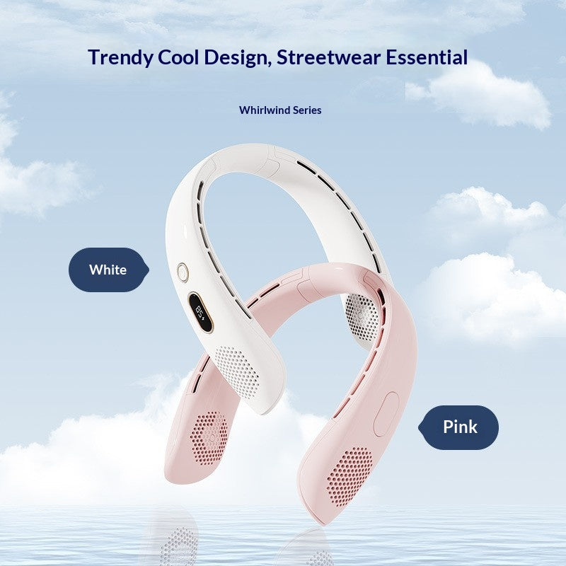 Foldable USB-Charging Digital Display Neck Fan