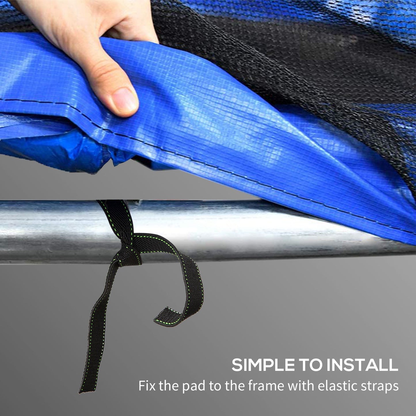 12FT Trampoline Spring Cover, Safety Trampoline Pad Replacement, Waterproof And Tear Resistant, All Weather Trampoline Accessories, Blue