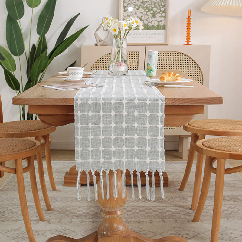 Modern Minimalist Tea TableCoffee Table Cloth, Cotton-Linen Table Runner