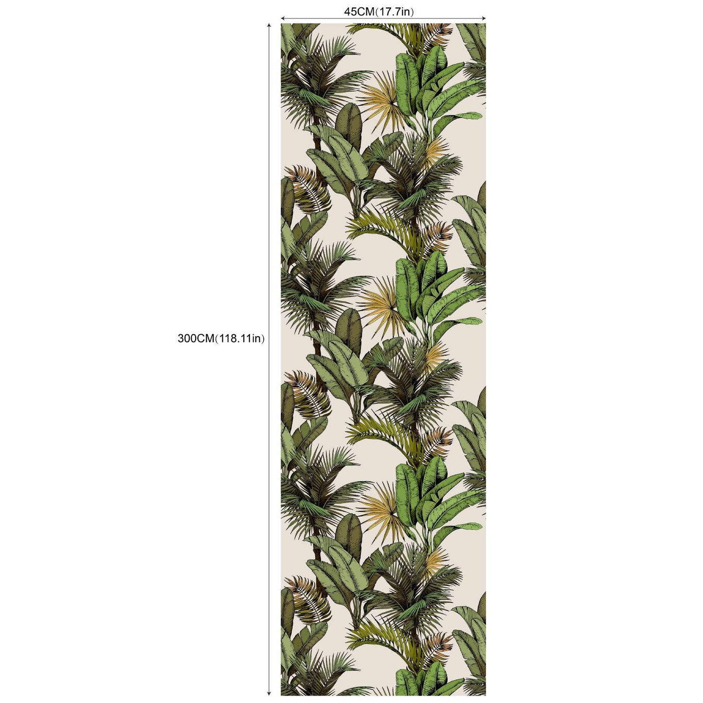 Removable Green Plants And Flowers Seamless Self-adhesive Wall Decor