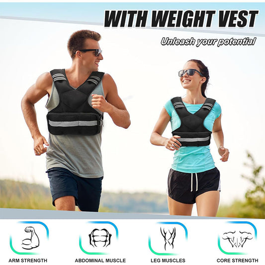 Fitness Reflective Weight Vest Adjustable Weight