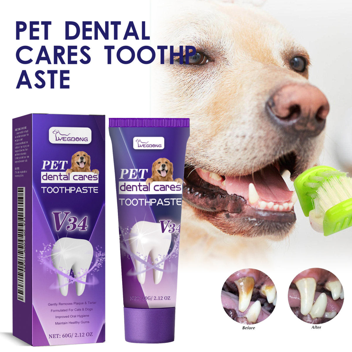 Pet V34 Toothpaste 60g  1box
