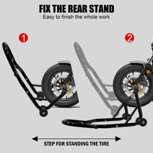 Motorcycle Stand Lift 440lbs Front Rear Combo Stand Lift Stand Front Wheel Fork Stand Rear U K Fork Swingarm Spool Stand Compatible With Most   Motorcycles