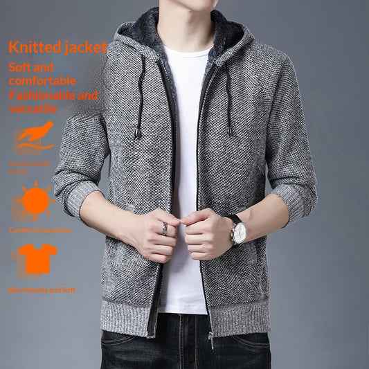 Spring And Autumn Cardigan Men's Korean Version Thickened Sweater