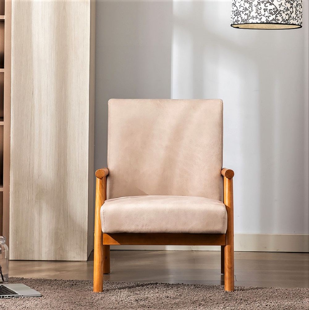 25     Wide Classic Mid-Century Modern Arm Chair, Light