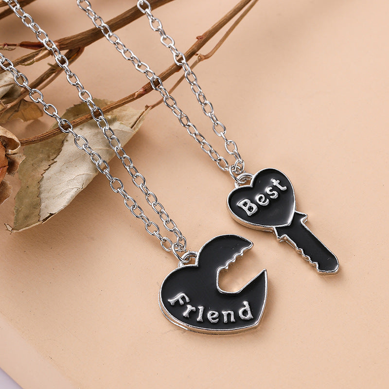 Creative Love Key Best Friend Stitching Pendant Clavicle Chain