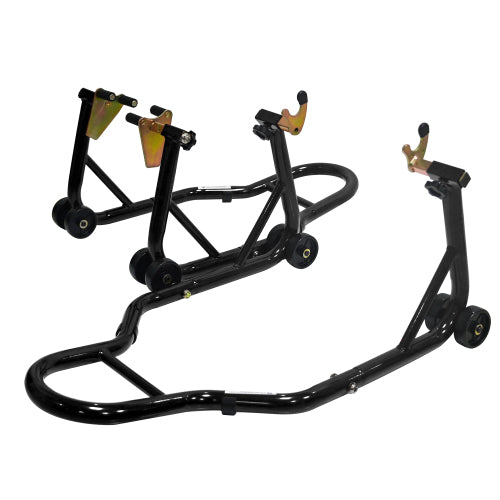 Motorcycle Stand Lift 440lbs Front Rear Combo Stand Lift Stand Front Wheel Fork Stand Rear U K Fork Swingarm Spool Stand Compatible With Most   Motorcycles