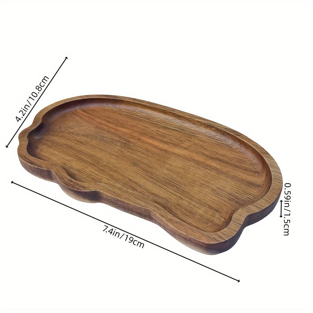 Wooden Tray Enclosing A Snack Plate Japanese-style Tea Tray
