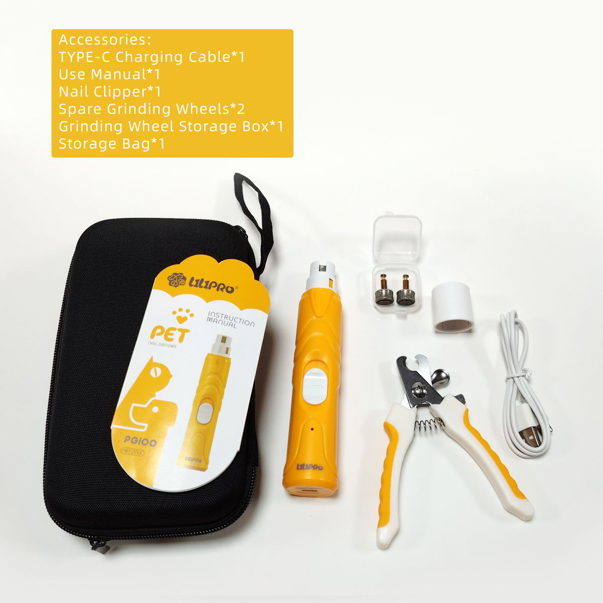 Pet Electric Nail Trimmer Set