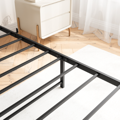 Queen Bed Frame With Storage Headboard, Metal Platform Bed With Charging Station, Bookcase Storage, No Box Spring Needed, Easy Assembly, Noise-Free, Black