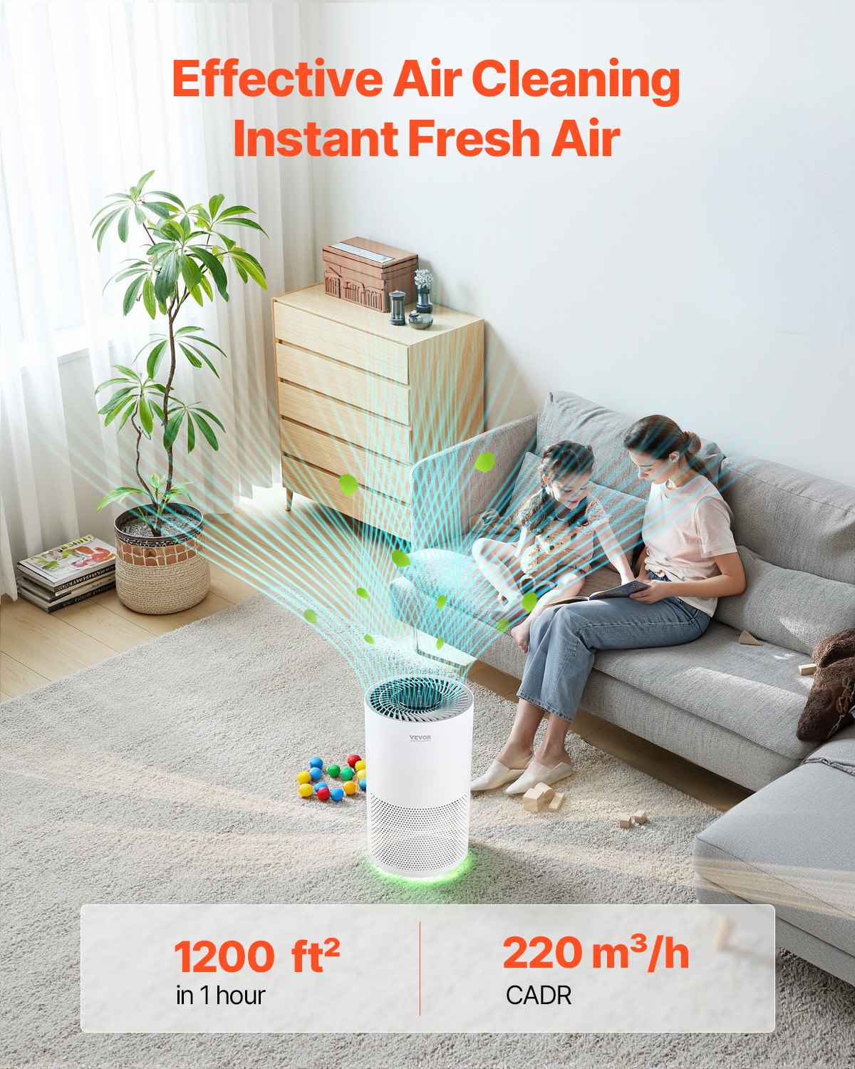 Air Purifier, H13 HEPA Layer, 1200 Ft²/h Smart Air Purifier With Speed Control & Child Lock Guard, Efficient Air Cleaner With Convenient Touch Panel & 23 DB Sleep Mode, Fit For Home & Office